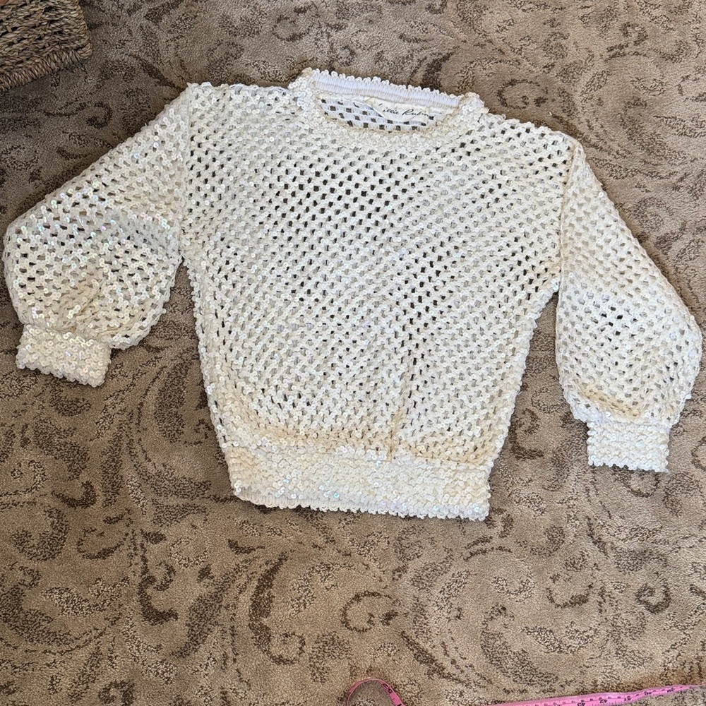 Vintage Lillie Rubin sequin White Women's Sweater
